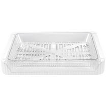 WINOMO 1Pcs White Plastic Rectangular Storage Rack For Fruits And Vegetables With Stackable Feature