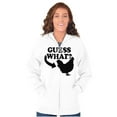 thumbnail image 3 of Guess What Chicken Funny Sarcastic Zip Up Hoodie Men's Women's Brisco Brands X, 3 of 6