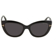 Tom Ford Anya Smoke Cat Eye Ladies Sunglasses FT0762 01A 55