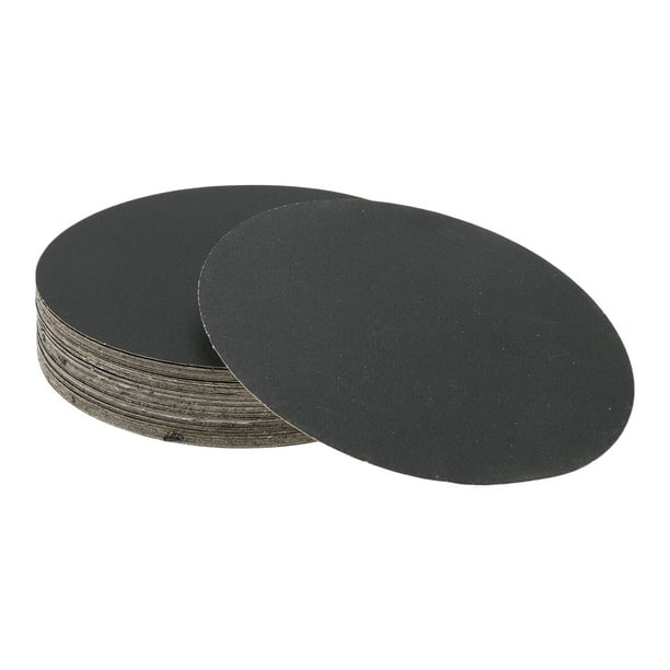 50 Pcs Discos de Lija Redondos 360 Grano con Gancho y Bucle Hojas de Lijado Universales para Restauración Automotriz 125x125mm Carburo de Silicio Negro