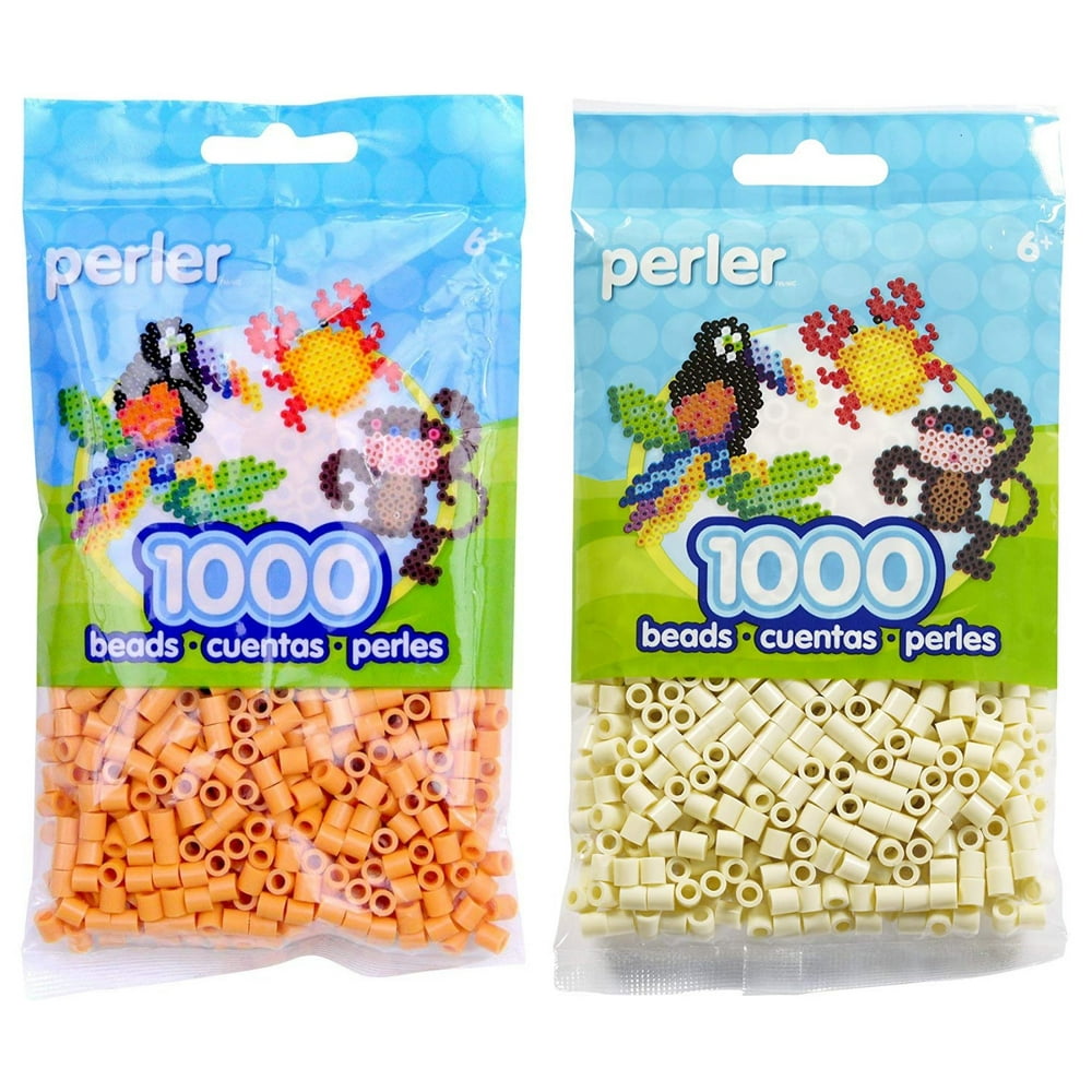 Perler Bead Bag 1000, Bundle of Butterscotch and Creme (2 Pack