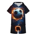 thumbnail image 7 of Sentuca Boys Outfit Sets Hooded Short Sleeve Graphic Tees and Shorts Kids Clothes Summer Outfits Size 7-8 Years, 7 of 7