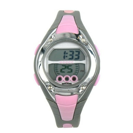 Timecenter Ladies' Gray and Pink Digital Sport Watch, Resin Strap