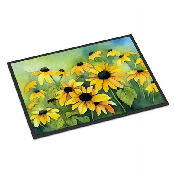 24 x 36 in. Unisex Maryland Black-Eyed Susans in Watercolor Indoor or Outdoor Mat