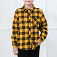 thumbnail image 2 of AIEOTT Boys Plaid Flannel Shirts Long Sleeve Classic Collared Button Down Pocket Shirts Fall Tops, Kids Aged 3-9, for School Travel Family Outdoor Play, 2 of 9