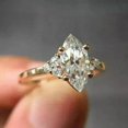 thumbnail image 2 of solitaire jewels 1.5CT Marquise Moissanite 7 Stone Engagement Ring For Women, 14K Yellow Gold, 2 of 5