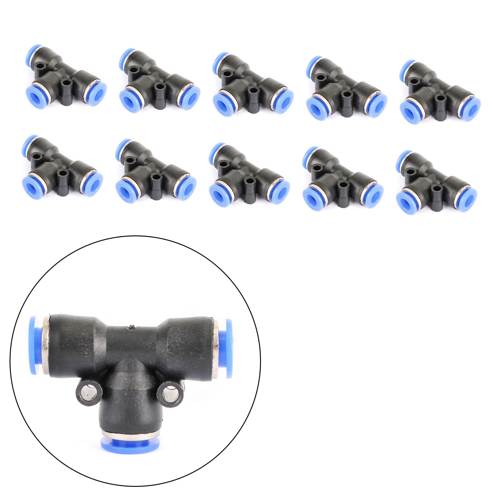 10Pcs pneumatic 1/4" Thread X 6MM  OD Tube  Push to connect one touch fitting 