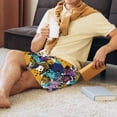 thumbnail image 5 of Naloa Retro Panther Men's Short Pajama Pants, Pj Shorts, Lounge Comfort Shorts-Large, 5 of 6