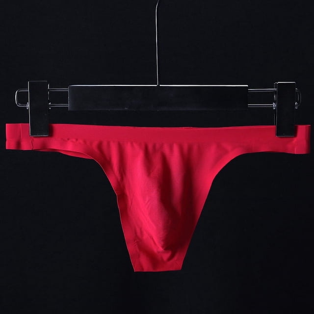 Tanga de hombre de cintura baja sexy de seda de hielo fina de una sola pieza sin costuras 3D convexo ropa interior sexy para hombres