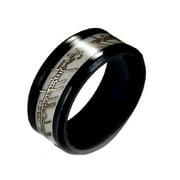 Glow in Dark Wedding Band Ring for Men or Women 8mm Stainless Steel or Black Ginger Lyne