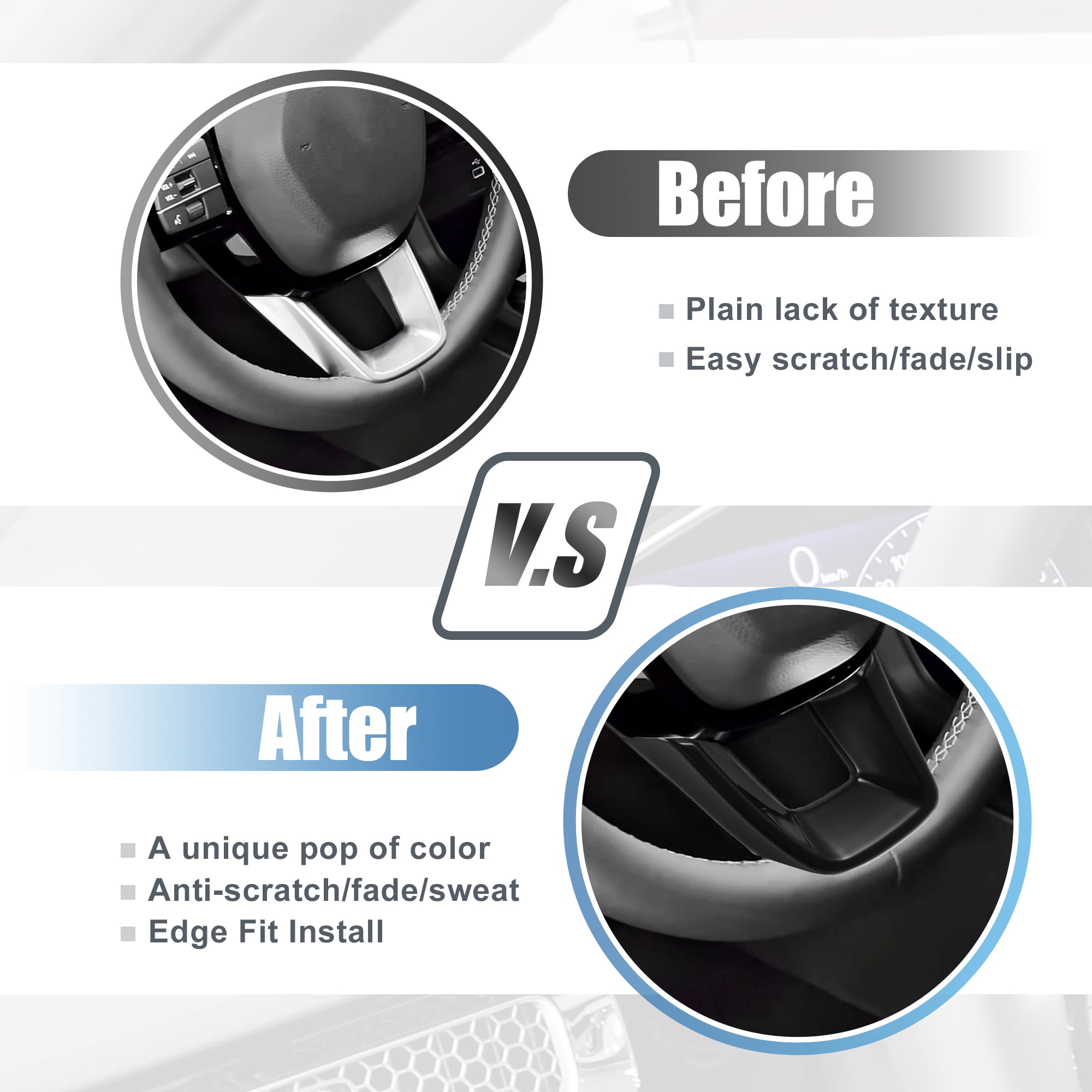 Unique Bargains Steering Wheel Cover Trim for Honda Civic 11th Gen 2022 Gloss Black