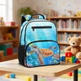 thumbnail image 5 of HUIACONG Ocean Sea Turtle 13.5 Inch Kids Backpack Water Resistant Multi Compartments Lightweight Breathable Padded Adjustable Shoulder Straps Sturdy School Bookbag for Preschool Elementary Boys Girls, 5 of 7