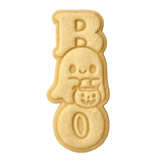 Boo Ghost Cookie Cutter & Stamp 4x1.75" for Baking & Fondant Clay Embosser