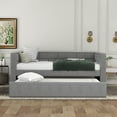 thumbnail image 2 of Twin Size Daybed with Trundle, Upholstered Frame with Padded Back, Gray, 2 of 9
