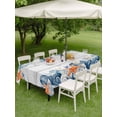 thumbnail image 4 of Outdoor Tablecloth with Umbrella Hole for Patio/Picnic/Party/Camping, Summer Coastal Waterproof Table Cloth Rectangle Table Cover Washable, Sea Ocean Starfish Shells Coral Conch Wood Gray (60"x 102"), 4 of 8
