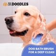 thumbnail image 2 of Dog Grooming Bath Brush, Pet Rubber Brush For Shower Scrubbing & Soothing Massage, Ideal for Long & Short Haired Dogs and Cats, Essential Puppy Grooming Accessories, Long Pins [We Love Doodles], 2 of 5