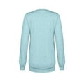 thumbnail image 5 of Frontwalk Ladies Sweatshirt Long Sleeve Pullover Crew Neck T-shirt Sport Round Collar Tops Solid Color Sky Blue 5XL, 5 of 9