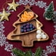thumbnail image 1 of Bandeja de madera para árbol de Navidad | Bandeja de servir para aperitivos y postres decorativos festivos | Madera marrón reutilizable | 13"x9" | Centro de mesa de decoración de fiestas navideñas |, 1 of 6