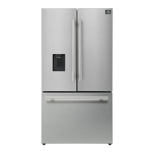Forno Aosta 36-Inch French Door Refrigerator, Stainless Steel, 22.4 cu.ft, External Water Dispenser, Automatic Ice Maker, ENERGY STAR Certified