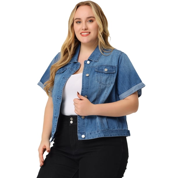 Chaquede mezclilde talgrande pamujer Chaquetas de mancorcon botones de trabajo en parte delanteCielo Azul 3XL