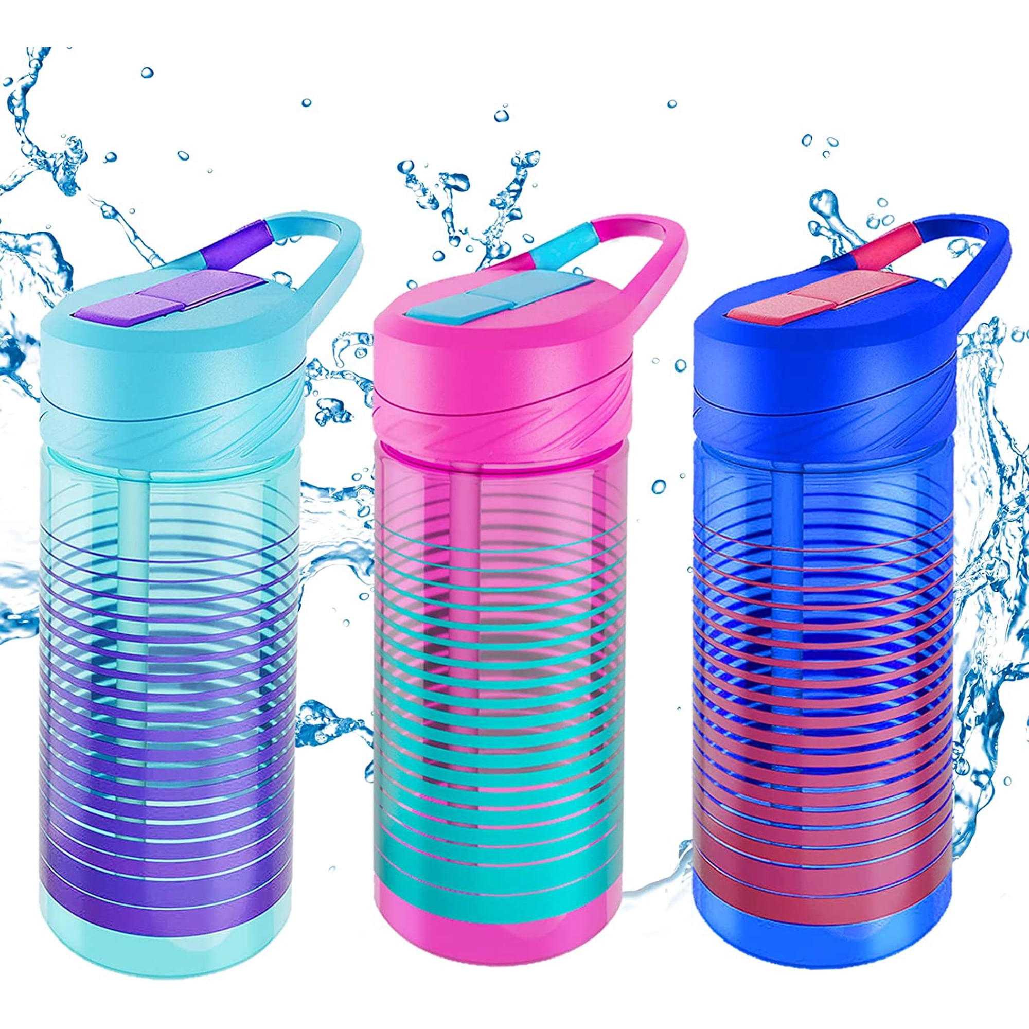 Falimottype Kids 16oz Water Bottle with Straw Tritan Leak Proof BPA-Free Spout Lid Water Bottle