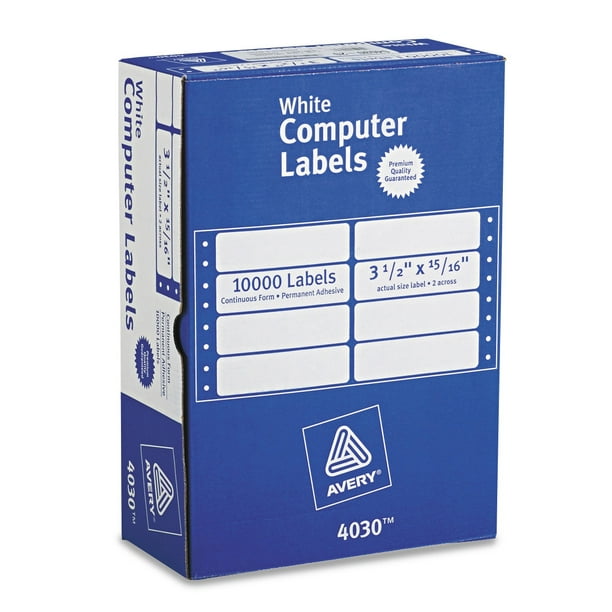 Avery Continuous Form Computer Labels for PinFed Printers 31/2 x 15/