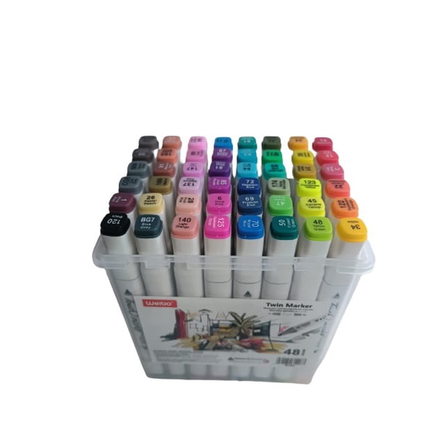 48 Plumones Doble Punta Para Arte, Dibujo, Manualidades, Pintura, Marcador Con Caja Transportadora TAMYTOYS weibo Plumones