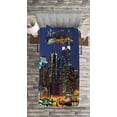 thumbnail image 3 of Ambesonne Scenery Quilted Bedspread Set 2 Pcs, NYC Midtown Skyline, Twin Size, Royal Blue, 3 of 3