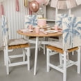 thumbnail image 3 of Blue Palm Tree Chair Back Covers, Removable Chair Covers for Dining Chairs Set of 8, Washable Chairs Slipcovers Back Seat Protector for Wedding Party 19"x20", 3 of 9