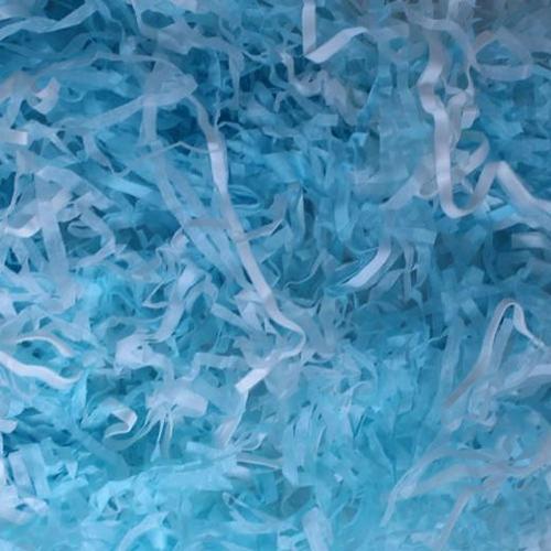 Light Blue/ White Paper Shred