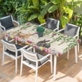 thumbnail image 2 of Easter Rabbits Table Cloths for 6 Foot Rectangle Tables, Cute Bunny Eggs Flowers Botanical Spring Beige Patio Waterproof Elastic Fitted Tablecloths, Washable Rectangular Table Cover for Camping, 2 of 8