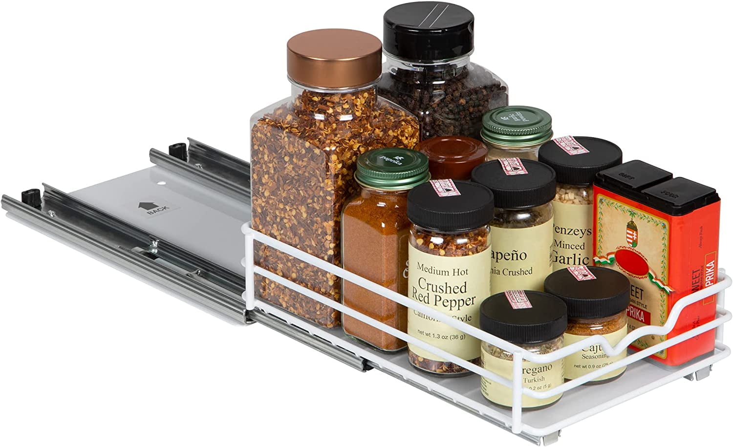 HOLDN' STORAGE Spice Rack Organizer for Cabinet, Heavy Duty - Pull Out  Spice Rack 5 Year Warranty- Spice Organization 8-1/2Wx10-3/8 Dx8-7/8 H -  for