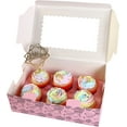 thumbnail image 3 of mudrit Cupcake and Muffin Boxes (Pack of 20), Fits 6 Treats comes with Insert trays, Tags and Twine: Pink, 3 of 6