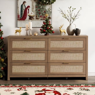 My Texas House Monroe 6-Drawer Dresser, Brushed Oak Finish