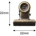 thumbnail image 2 of 100pcs Metal Hinge Clip, Small Bronze Bulldog Clip with Hole for Photo, Bag Tag, Store, Office, Paper and Price Tag (0.87"/22mm), 2 of 5
