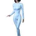thumbnail image 1 of Bewildely Ropa de muñeca, traje de manga larga, mono de piel sintética sintética con cremallera para 12 modelos de figuras de acción, Muñecas y casas de muñecas blanco, 1 of 6