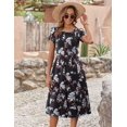 thumbnail image 4 of Zeagoo Summer Dresses for Women 2025 Casual Midi Dress A Line Pleated Sundress Short Sleeve Dress Flare Sundress, 4 of 6