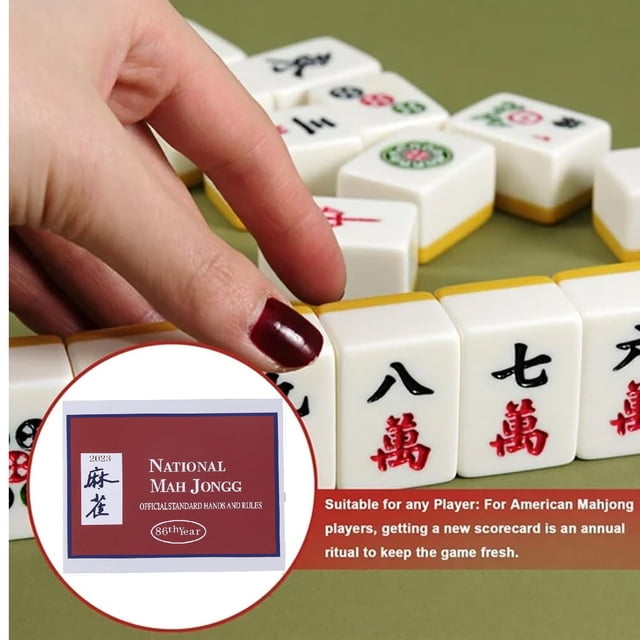 Cartas de Mahjong 2023, Cartas de Mahjong Manos y reglas estándar oficiales Cartas de Mahjong 2023 Cuadro de mando de Mahjong con letra grande