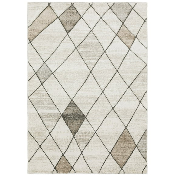 Oriental Weavers Cambria Area Rug - 4928A - 3'3" x 5' - in Beige/ Grey - Modern Style, Stain Resistant, Family and Pet Friendly , Entrway, Bedroom Rug
