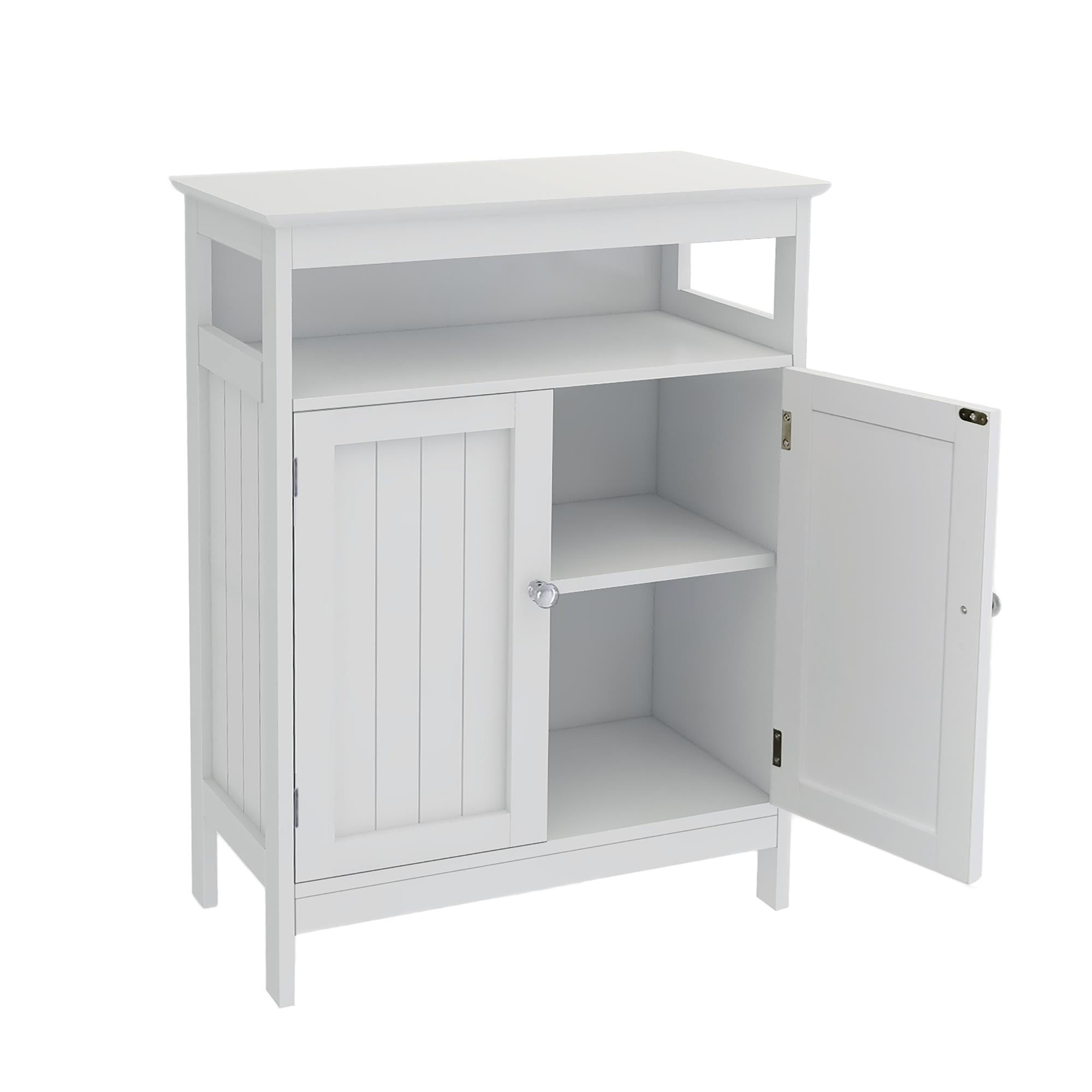 UBesGoo Multipurpose Kitchen Storage Cabinet Sideboard Buffet Server Cupboard Free-standing Floor Cabinet for Bathroom Living Room Dining Room, White