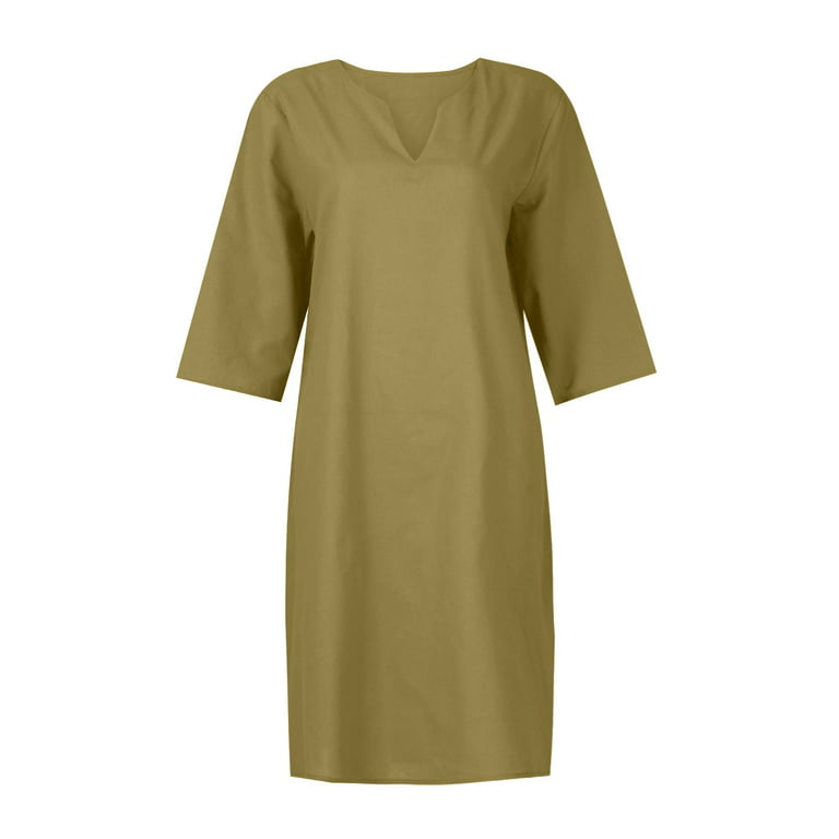 BEEYASO Clearance Summer Dresses for Women Elbow-Length Knee