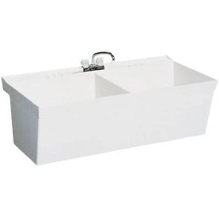 Swan MF20000WM 001 Veritek Bowl Wall Mount Double Basin Laundry Sink 22 in L X 45 in H X 14 in H White