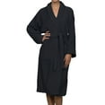 thumbnail image 2 of Superior Terry Cotton Adult Unisex Soft Lightweight Bathrobe, Small, Black, 2 of 8