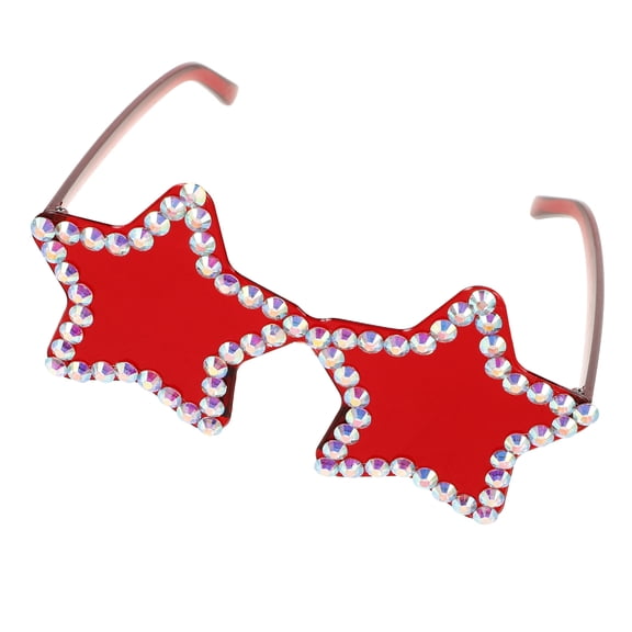 OULII Frameless Star Shaped Sunglasses in Red for Adults, Stylish Festival & Party Eyewear Accessories