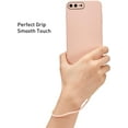 thumbnail image 5 of Case for iPhone 7 Plus iPhone 8 Plus, Slim Soft Liquid Silicone Phone Case with Tempered Glass Back Fashion Hand Strap Shockproof TPU Bumper Cover - Sand Pink, 5 of 15