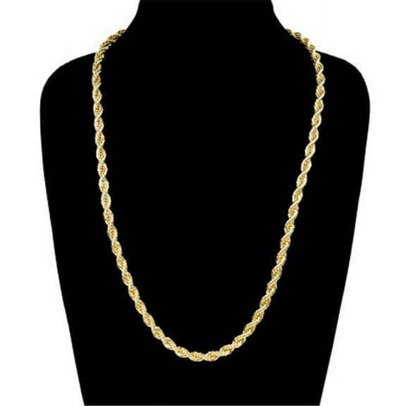 6 mm & 24 in. 14K Gold Plated Rope Chain Necklace