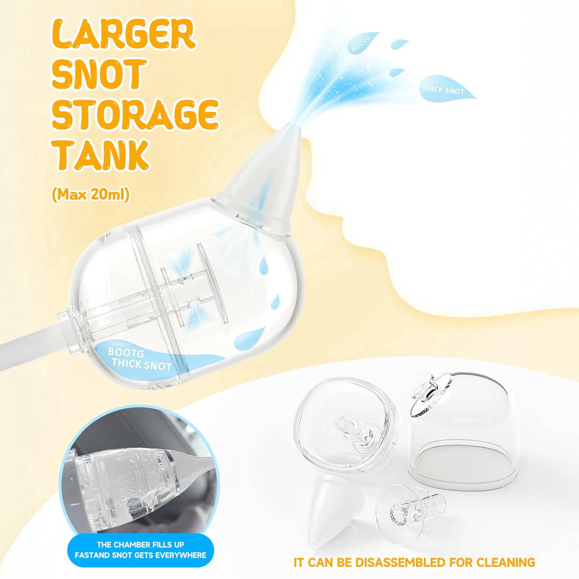 Morfone Nasal Aspirator for Baby, Hospital Grade Baby Nose Sucker with 9 Suction Levels, Music & Night Light Nose Suction for Infants Babies Toddler