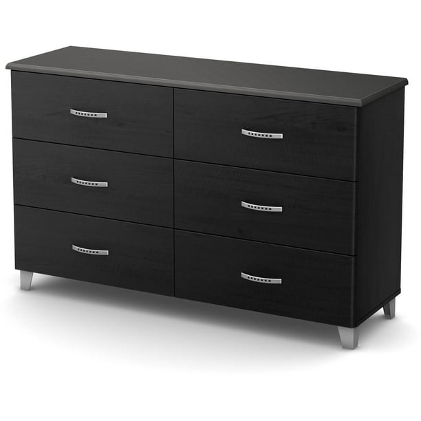 South Shore Lazer 6 Drawer Dresser Black Onyx Walmart Com