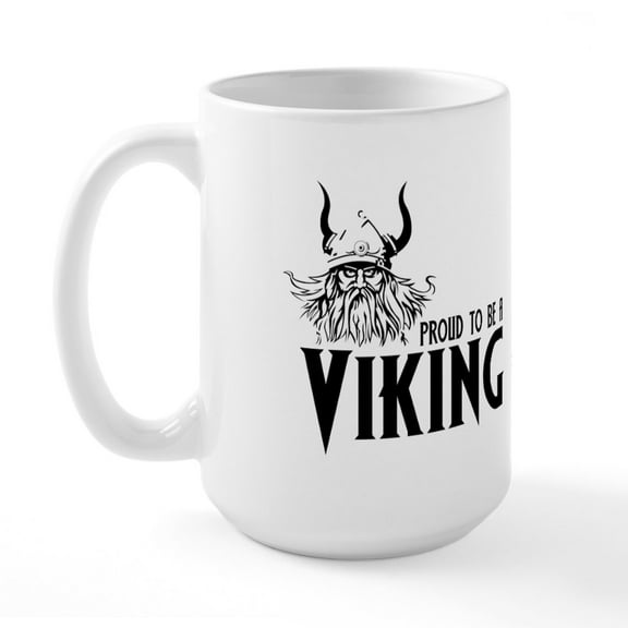CafePress - Proud To Be A Viking Large Mug - 15 oz Ceramic Large White Novelty Mug