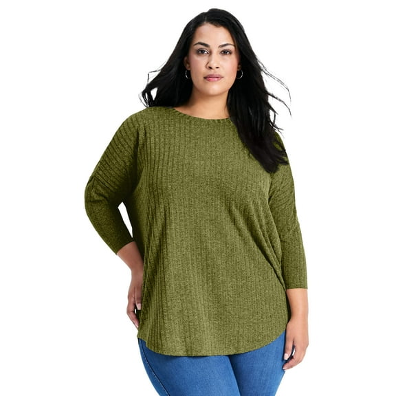 Avenue Women's Plus Size Kym Rib Hacci Tunic